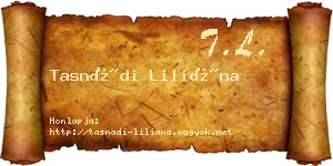 Tasnádi Liliána névjegykártya